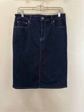 Real Dark Wash Denim Pencil Skirt